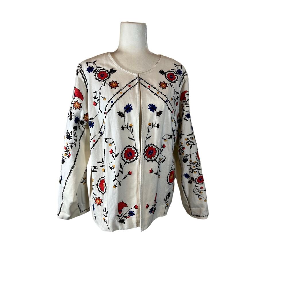 for the republic sz 1x women coastal grandma embroidered cottagecore jacket